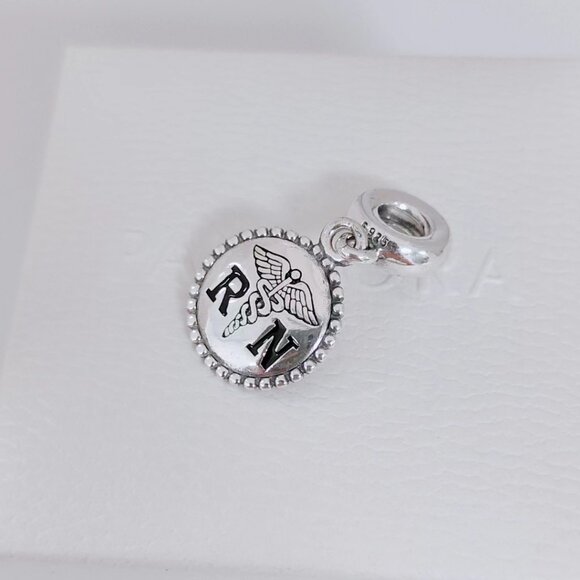 Pandora RN Registered Nurse Charm Life Saver Dangle Charm S925 Silver with box - Picture 5 of 9